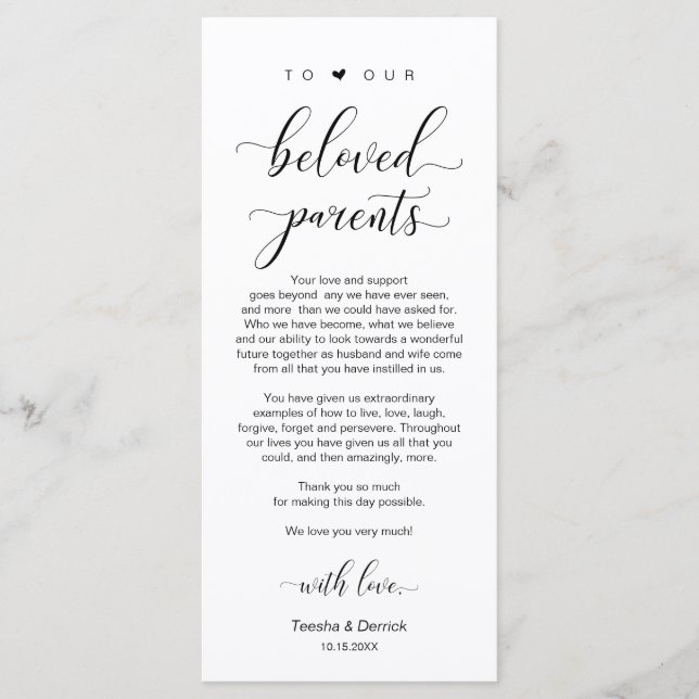 Élégant noir classe, Carte de remerciements de rég (Devant)