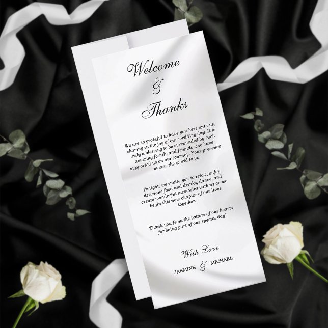 Elégant Noir et Blanc Accueil et Merci (Créateur téléchargé)