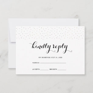 Elégant noir et blanc avec Dots carte RSVP