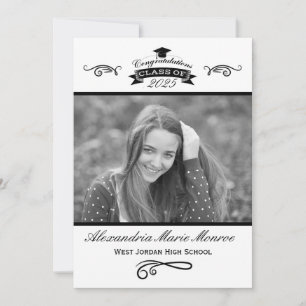 Élégant noir et blanc - Invitation de remise de di
