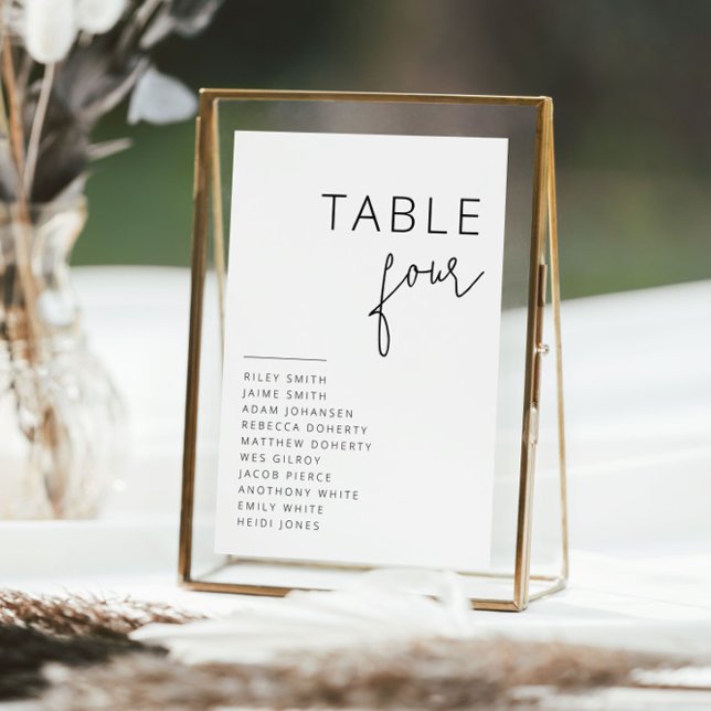 Élégant noir et blanc Mariage Numéros de table (Créateur téléchargé)