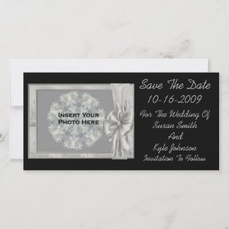 Elégant Noir Mariage Enregistrer La Date Carte pho