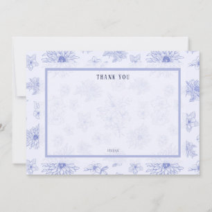 Elégant noir neutre ombre floral Merci flanqué