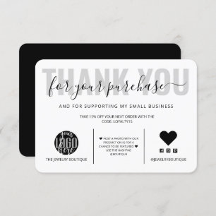 Élégant noir noir blanc logo logo Merci client