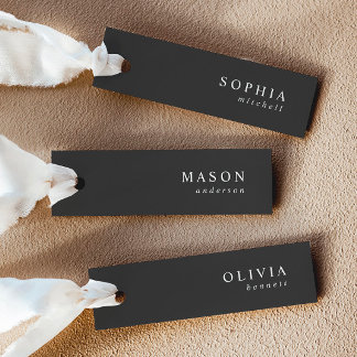 Élégant Noir Nom du Mariage Cartes de Place