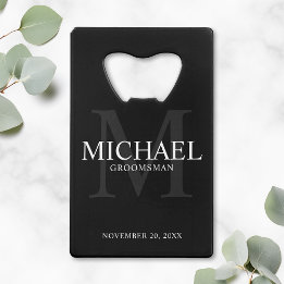 Élégant Noir Personnalisé Groomsmen
