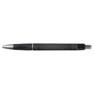Élégant noir personnalisé Monogramme Nom Stylo à b