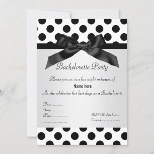 ÉLÉGANT NOIR SPOT BACHELORETTE PARTI INVITATION