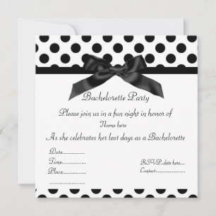 ÉLÉGANT NOIR SPOT BACHELORETTE PARTI INVITATION