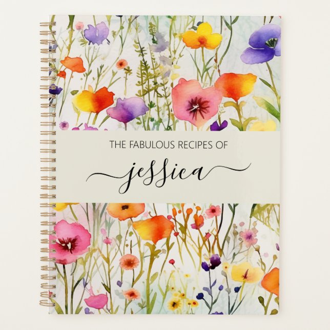 Élégant nom de script fleur sauvage de couleur d'a (Devant)