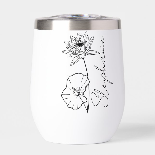 Élégant nom de script Lotus Juillet Mois de naissa (Avant)