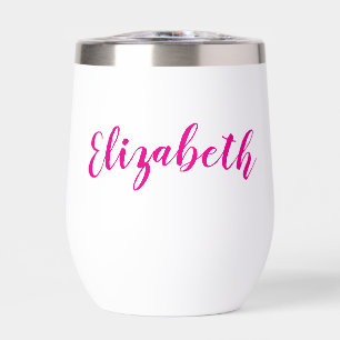 Élégant nom personnalisable Verre de Vin Stemless