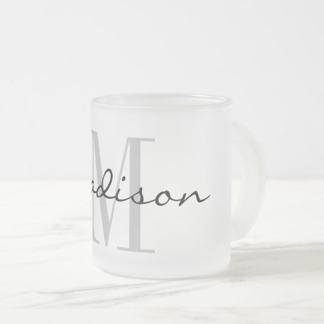 Élégant nom personnalisé monogramme de la tasse de (Devant droit)