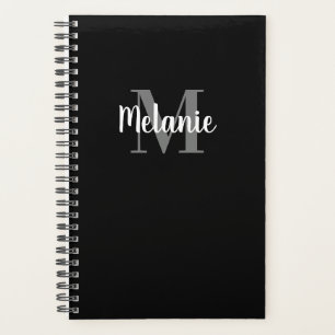 Élégant nom personnalisé monogramme spiral plan