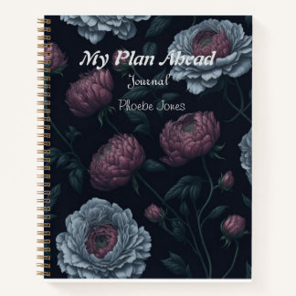 Élégant nom personnalisé Peonies Carnet Journal