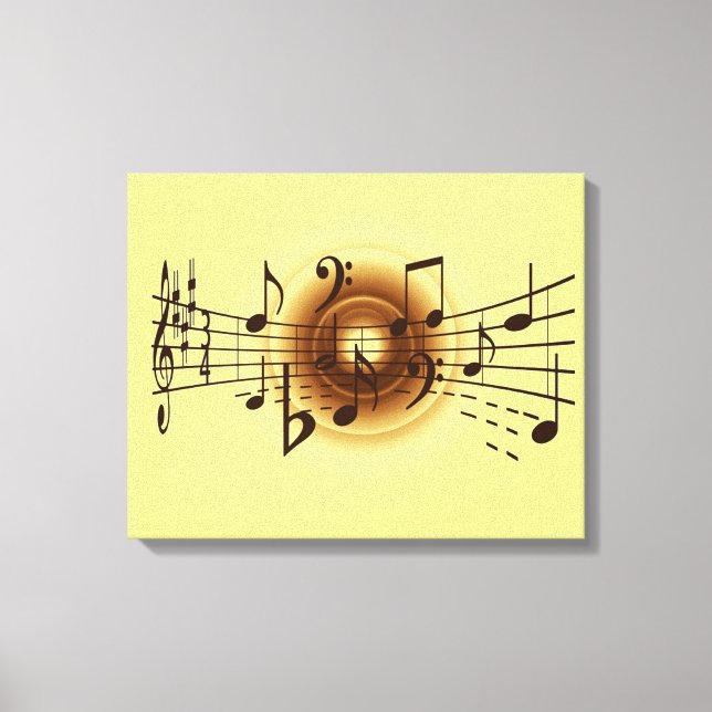 Élégant Notes musicales Toile murale (Recto)