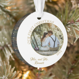 Élégant Notre Premier Noël en Tant que Mme et M. P