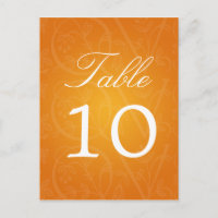 Élégant Numéro de table Amour Flourish Orange