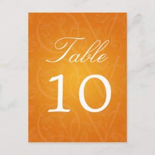 Élégant Numéro de table Amour Flourish Orange
