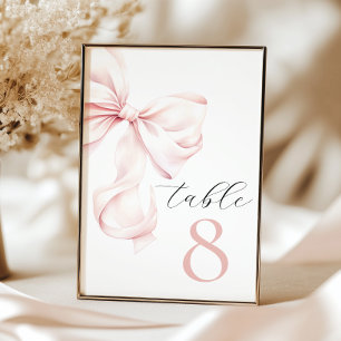 Élégant numéro de table de la cale rose