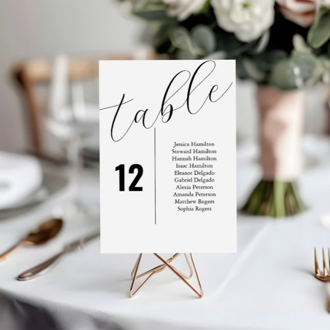 Élégant Numéro de table de mariage Sièges Cartes d (Elevate your wedding experience with our beautifully designed minimalist table number card.)