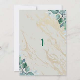 Élégant numéro de table en marbre vert sauge et or