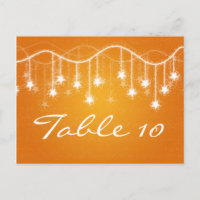 Élégant numéro de table Étoiles chatoyantes Orange