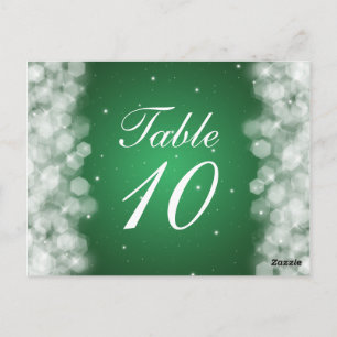 Élégant numéro de table Fête Étincelle vert émerau