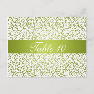 Élégant numéro de table Fissures Motif Lime Green