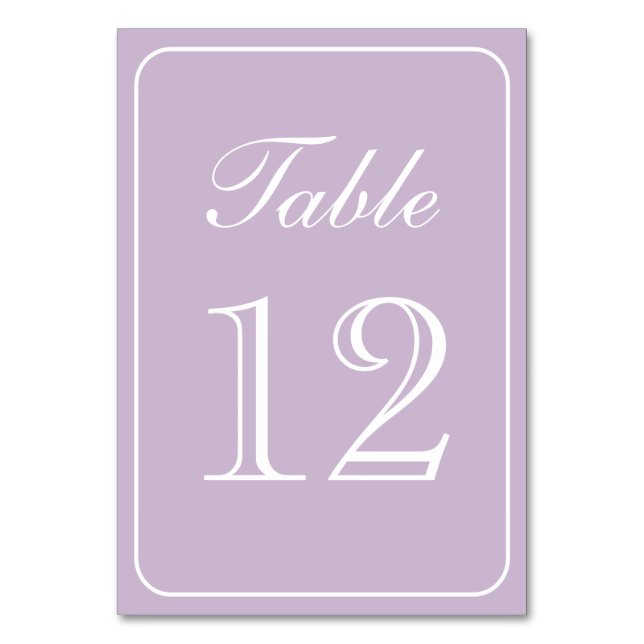 Élégant Numéro de table Lilac simple (Par défaut)