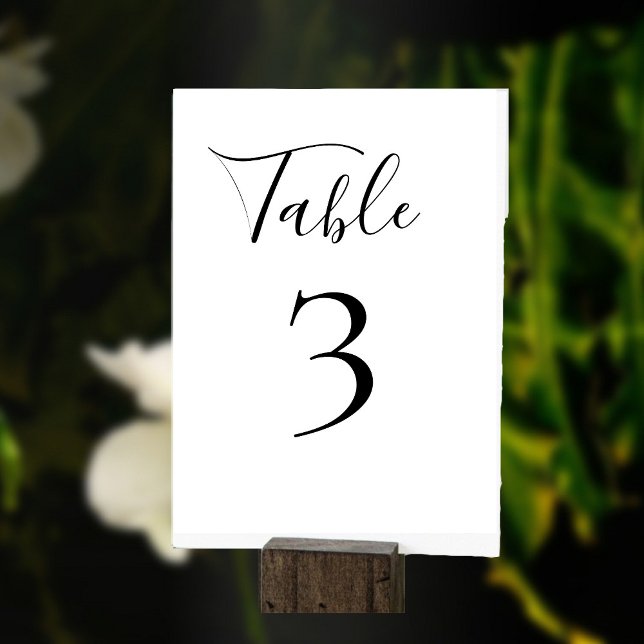 Élégant numéro de table Mariage noir et blanc (Elegant table number. Personalize yours.)