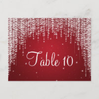 Élégant Numéro de table Nuit Éblouissant Rouge