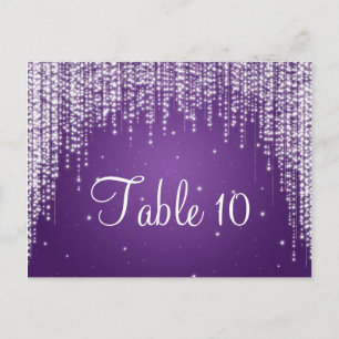 Élégant Numéro de table Nuit Éblouissant Violet