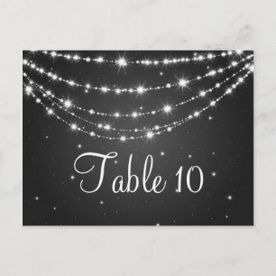 Élégant numéro de table Sparkling Chain Black