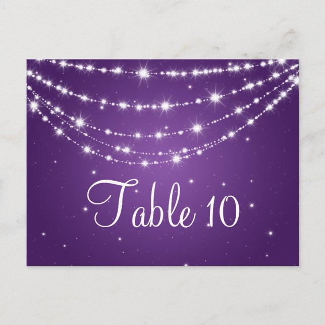 Élégant numéro de table Sparkling Chain Purple (Devant)