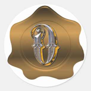 Élégant O Monogramme Bronze Sticker à la cire de s