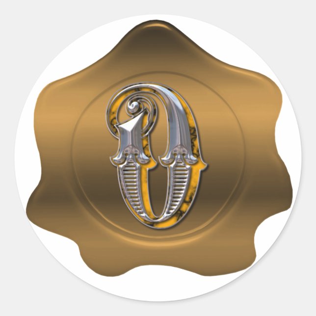 Élégant O Monogramme Bronze Sticker à la cire de s (Devant)