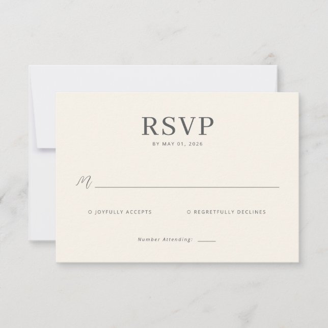 Elegant Off-White RSVP Card (Devant)
