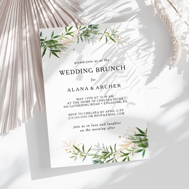 Elégant Olive Green Mariage Brunch Invitation (Créateur téléchargé)