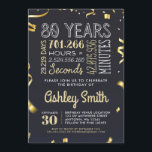 Elégant or 80e anniversaire Invitation - 80 ans<br><div class="desc">80 ans est quelque chose à célébrer! La grande fête arrive-t-elle bientôt ? Qu'est-ce qui pourrait être plus beau que d'inviter vos amis et votre famille avec cette belle invitation d'anniversaire ? Cette invitation montre 80 Ans en Jours, Heures, Minutes et même Secondes! Personnalisez-le avec un nom, une adresse et...</div>