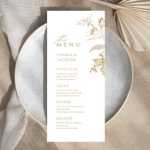 Elégant or Botanique Floral Mariage Menu