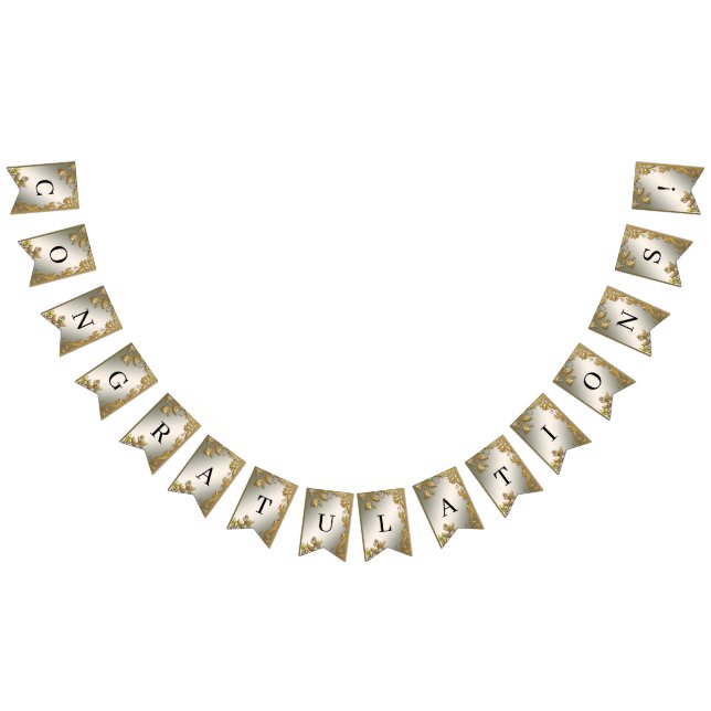 Elégant or décoratif drapeau à Bunal Floral (Tout)