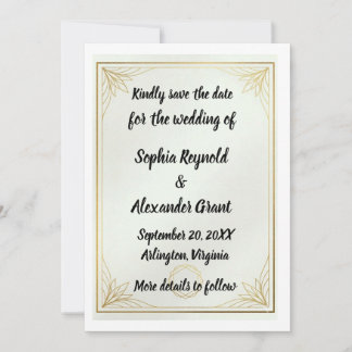 Élégant or doré faire-part de mariage minimaliste