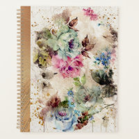Elégant or Floral Aquarelle Rustique Plan Mariage