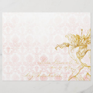 Elégant or floral & Damask scrapbook Ephemera