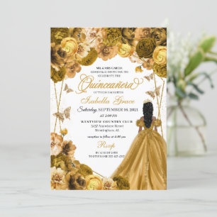 Elégant or Floral Quinceanera Invitation