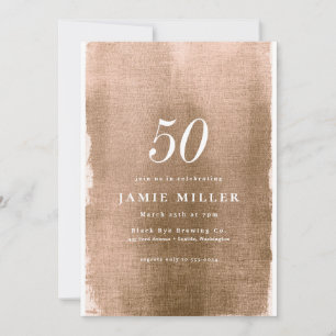 Elégant Or Metallic Adulte Anniversaire Invitation