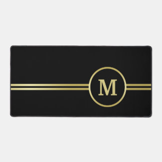 Élégant or Monogramme personnalisé sur noir