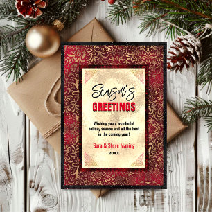 Élégant or rouge floral Noël Nouvel An