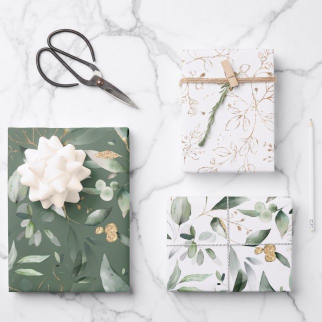 Elégant or verdure Eucalyptus Feuilles (Recto)